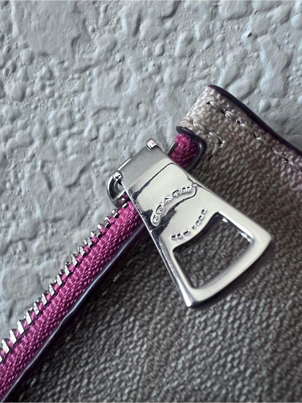 Coach F57788 Bright Fuschia/Saddle CRSGN LTH EW POP Crossbody w/matching wallet - Picture 4 of 16